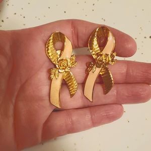 Set of 2 Vintage Avon Breast Cancer Awareness Ribbon Pins, EUC